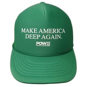Cobra Green White Trucker Hat OS Snapback POW Make America Deep Again Protect